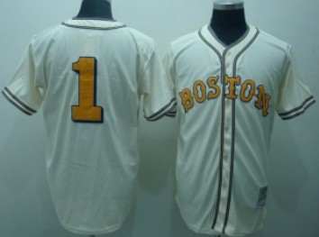 Boston Red Sox #1 Doerr Cream Throwback Jersey