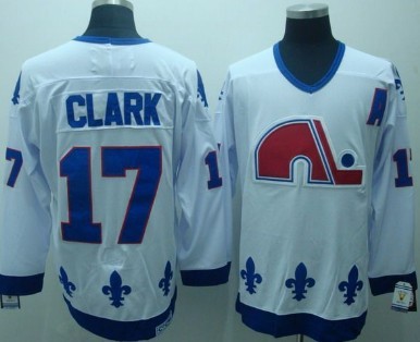 Men's Quebec Nordiques #17 Wendel Clark 1991-92 White CCM Vintage Throwback Jersey