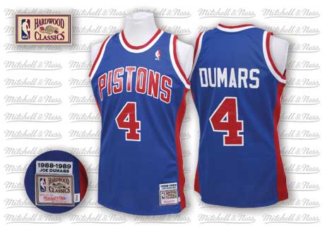 Men's Detroit Pistons #4 Joe Dumars Blue Mitchell&Ness 1988-89 Throwback Hardwood Classics Jersey
