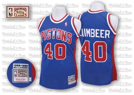 Mens Detroit Pistons #40 Bill Laimbeer Mitchell & Ness Blue 1988-89 Hardwood Classics Swingman Jersey