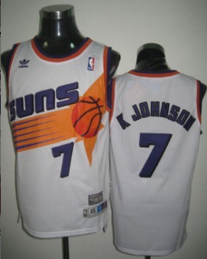 Mens Phoenix Suns #7 Kevin Johnson Mitchell & Ness 1992-93 Hardwood Classics Swingman Jersey White 