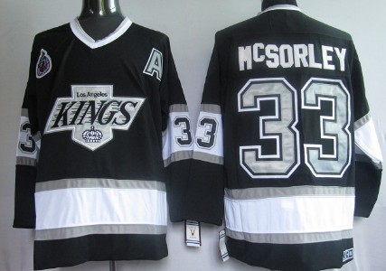 Men's Los Angeles Kings #33 Marty McSorley Black CCM Vintage Throwback Jersey