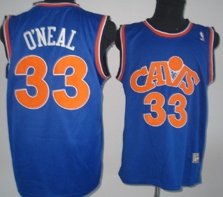 Men's Cleveland Cavaliers #33 Shaquille O'Neal Blue CAVS Swingman Throwback Jersey