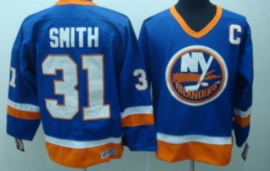 New York Islanders #31 Billy Smith Light Blue CCM Jersey