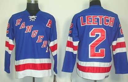Mens New York Rangers #2 Brians Leetch Light Blue 2004 Throwback CCM Jersey with tie