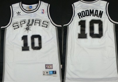 San Antonio Spurs #10 Dennis Rodman White Mitchell&Ness Swingman Jersey