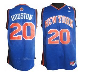 Mens New York Knicks #20 Allan Houston Blue Mitchell & Ness 1996-97 Hardwood Classics Jersey