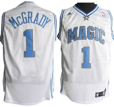 Mens Orlando Magic #1 Tracy McGrady White Stitched NBA Throwback Jersey