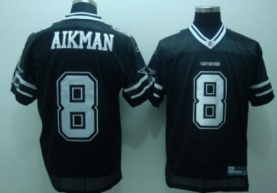 Dallas Cowboys #8 Troy Aikman Black Jersey