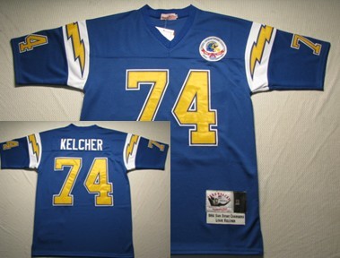 Men's San Diego Chargers #74 Louie Kelcher Powder Blue Throwback Football Jersey