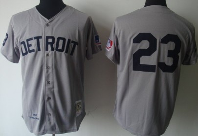 Men's Detroit Tigers #23 Willie Horton 1969 Gray Throwback Jersey