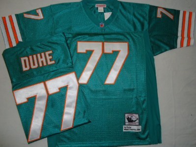 Men's Miami Dolphins #77 A. J. Duhe Green Throwback Jersey