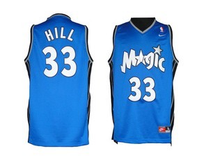 Mens Orlando Magic #33 Grant Hill Soul Swingman Stitched Blue Jersey