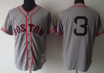 Boston Red Sox #3 Jimmie Foxx 1936 Gray Throwback Jersey