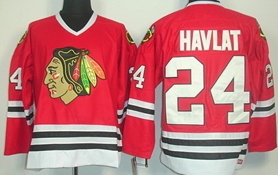 Men's Chicago Blackhawks #24 Martin Havlat Red CCM Jersey