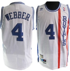 Men's Sacramento Kings #4 Chris Webber White Hardwood Classic Throwback Jersey