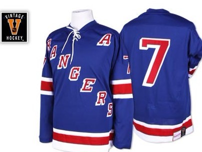 Mens New York Rangers #7 Rod Gilbert 1971-1972 Blue Throwback Jersey