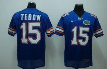 Men's NCAA Florida Gators #15 Tim Tebow Nike Blue College Football Jerseys 