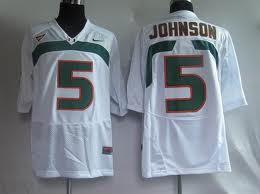 Men's Miami Hurricanes #5 Andre Johnson Nike White Throwback Football Jersey