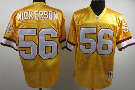 Men's Tampa Bay Buccaneers #56 Hardy Nickerson Yellow Mitchell & Ness Throwback Football Jersey