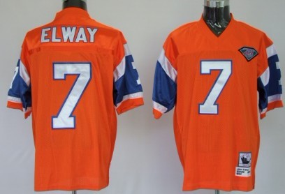 Denver Broncos #7 John Elway Orange 75TH Throwback Jersey