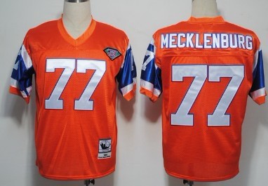 Mitchell&Ness Denver Broncos #77 Karl Mecklenburg Orange 75TH Throwback Jersey