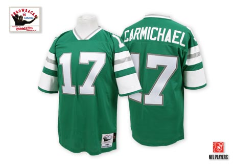 Men's Philadelphia Eagles #17 Harold Carmichael Mitchell & Ness Midnight Green Retired Player Replica Jersey