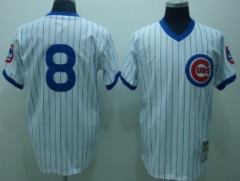 Men's Chicago Cubs #8 Andre Dawson White Pullover Throwback Jersey