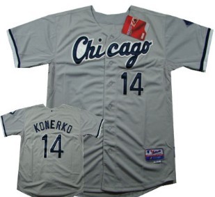 Men's Chicago White Sox #14 Paul Konerko Gray Jersey