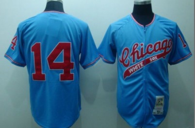 Mens Chicago White Sox #14 Bill Melton Blue Zipper Mitchell & Ness Throwback Jersey