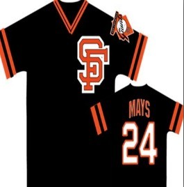 Men's San Francisco Giants #24 Willie Mays Black Pullover Throwback SF Patch Jersey