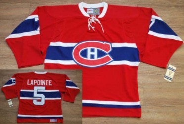 Men's Montreal Canadiens #5 Guy Lapointe Red CCM Jersey