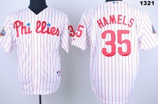 Men's Philadelphia Phillies Retired Player #35 Cole Hamels White Jersey