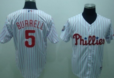 Philadelphia Phillies #5 Burrell White Jersey