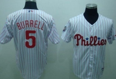 Philadelphia Phillies #5 Burrell White Jersey