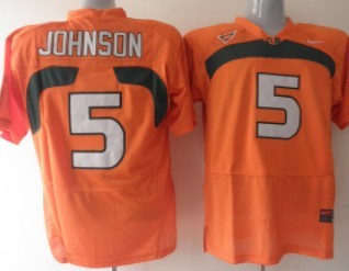Men's Miami Hurricanes #5 Andre Johnson Nike Orange Throwback Football Jersey