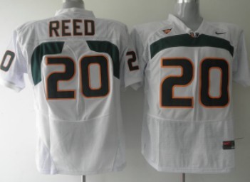 Men's Miami Hurricanes #20 Ed Reed Nike White NCAA College Throwback Football Jersey