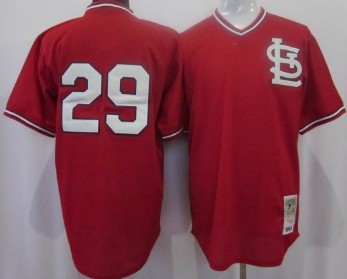 Men's St.Louis Cardinals #29 Vince Coleman Red Throwback Jersey
