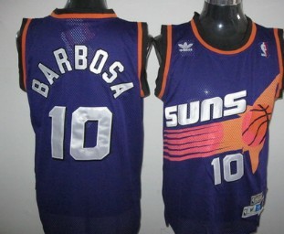 Mens Phoenix Suns #10 Leandro Barbosa Purple Swingman Mitchell&Ness Throwback Jersey