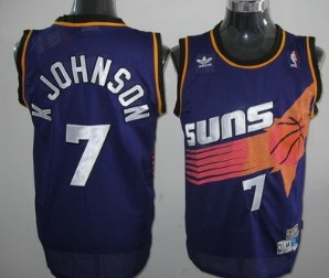 Mens Phoenix Suns #7 Kevin Johnson Swingman Purple Mitchell&Ness Jersey