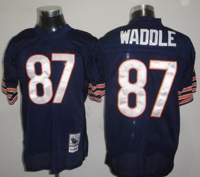 Men's Chicago Bears #87 Tom Waddle Blue Throwback VINTAGE Jersey