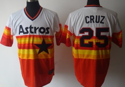 Men's Houston Astros Retired Player #25 Jose Cruz Rainbow Throwback Jersey