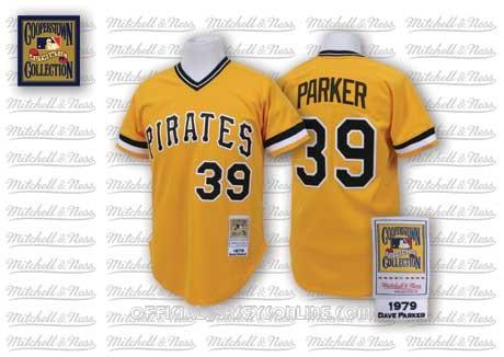 Men's Pittsburgh Pirates #39 Dave Parker Yellow  Pullover Cooperstown Throwback Jersey