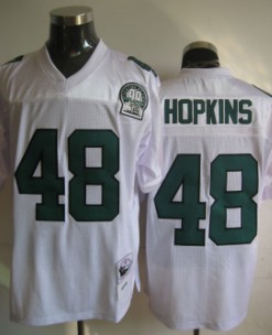 Men's Philadelphia Eagles #48 Wes Hopkins White Throwback 99TH Patch Jersey