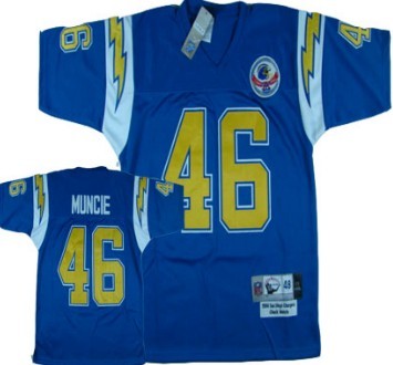 Men's San Diego Chargers #46 Chuck Muncie Powder Blue Throwback Football Jersey