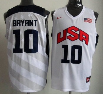Men's Nike 2012 Team USA Basketball Jersey #10 Kobe Bryant  white