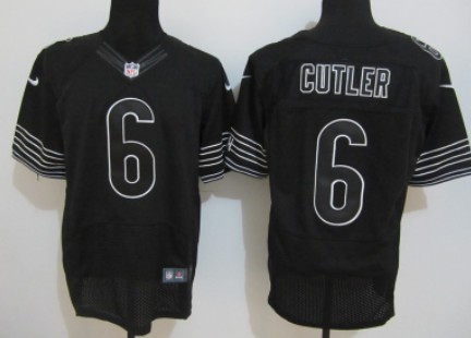 Men's Nike Elite Jersey  Chicago Bears #6 Jay Cutler Black 