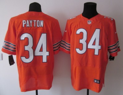 Men's Nike Elite Jersey  Chicago Bears #34 Walter Payton Orange 