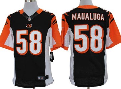 Men's Nike Elite Jersey Cincinnati Bengals #58 Rey Maualuga Black 