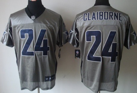 Men's Nike Elite Jersey Dallas Cowboys #24 Morris Claiborne Gray 